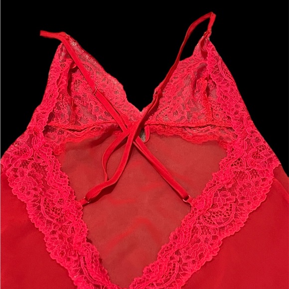 Victoria’s Secret Sexy Red Sheer Chemise Lingerie Sz S - Picture 4 of 9